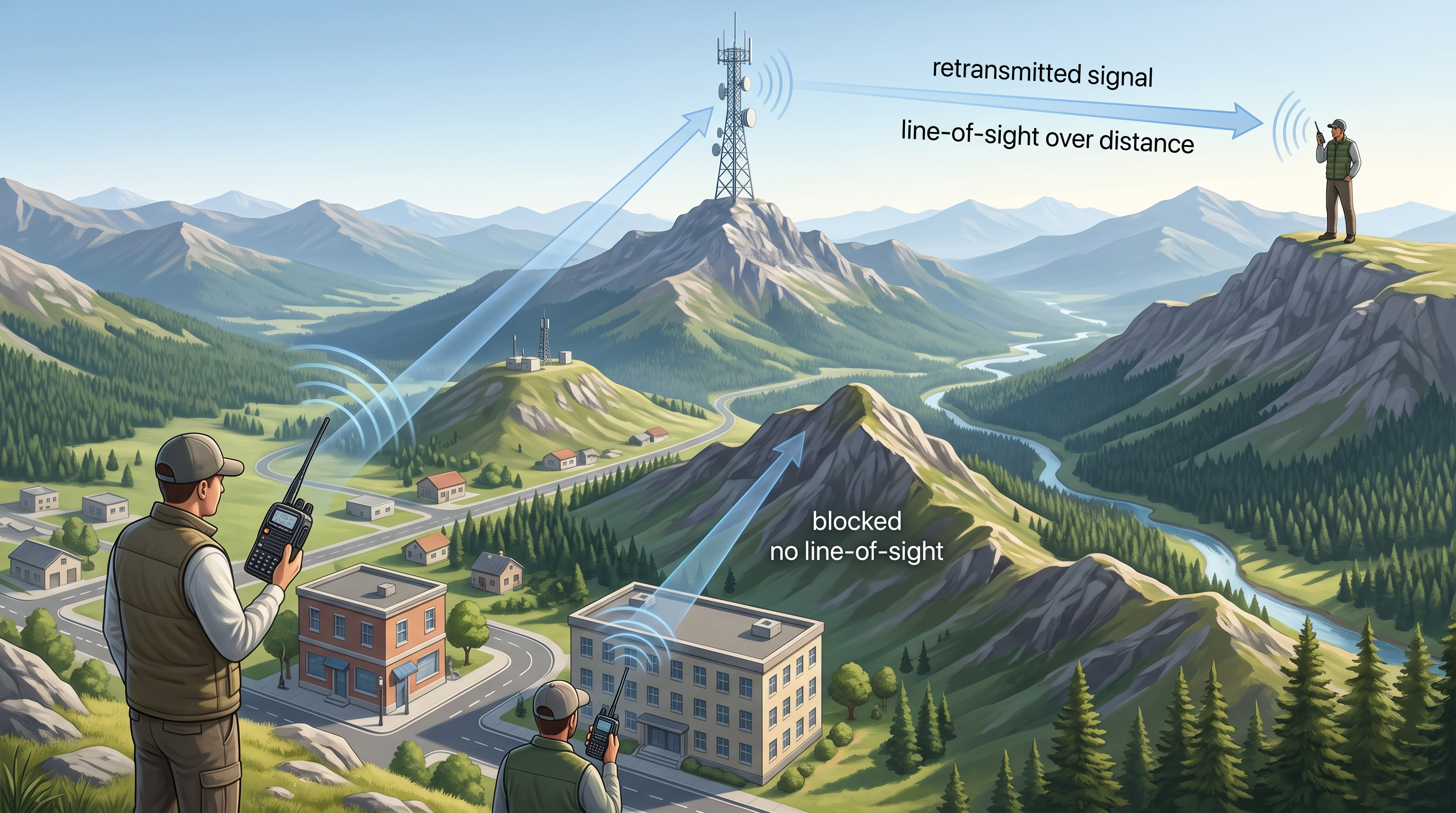 VHF UHF röle menzilini etkileyen arazi ve görüş hattı